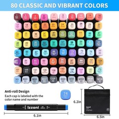 80 Colors Art Drawing Markers Set for Kids Adults Dual Tip Alcohol Markers Gifts