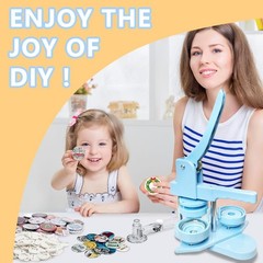 Button Maker Machine 58mm 2.25in Installation Free DIY Light Blue DC109 DCBADGE