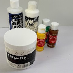 Lot New & Used Acrylic Paint – ArtSmith Gesso – DecoArt Ready-To-Pour