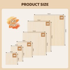 6×8 Inch Wood Canvas Panels 6 Pack – Unfinished Wooden Art Boards for Acrylic…