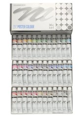 Nicker Poster Color Set 36 Colors 20ml Watercolor Paint Japan Art Supplies