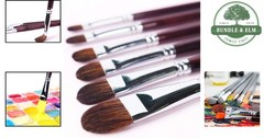 Luxurious Red Sable Filbert Brush Set – 6 Natural Hair Brushes for Artists