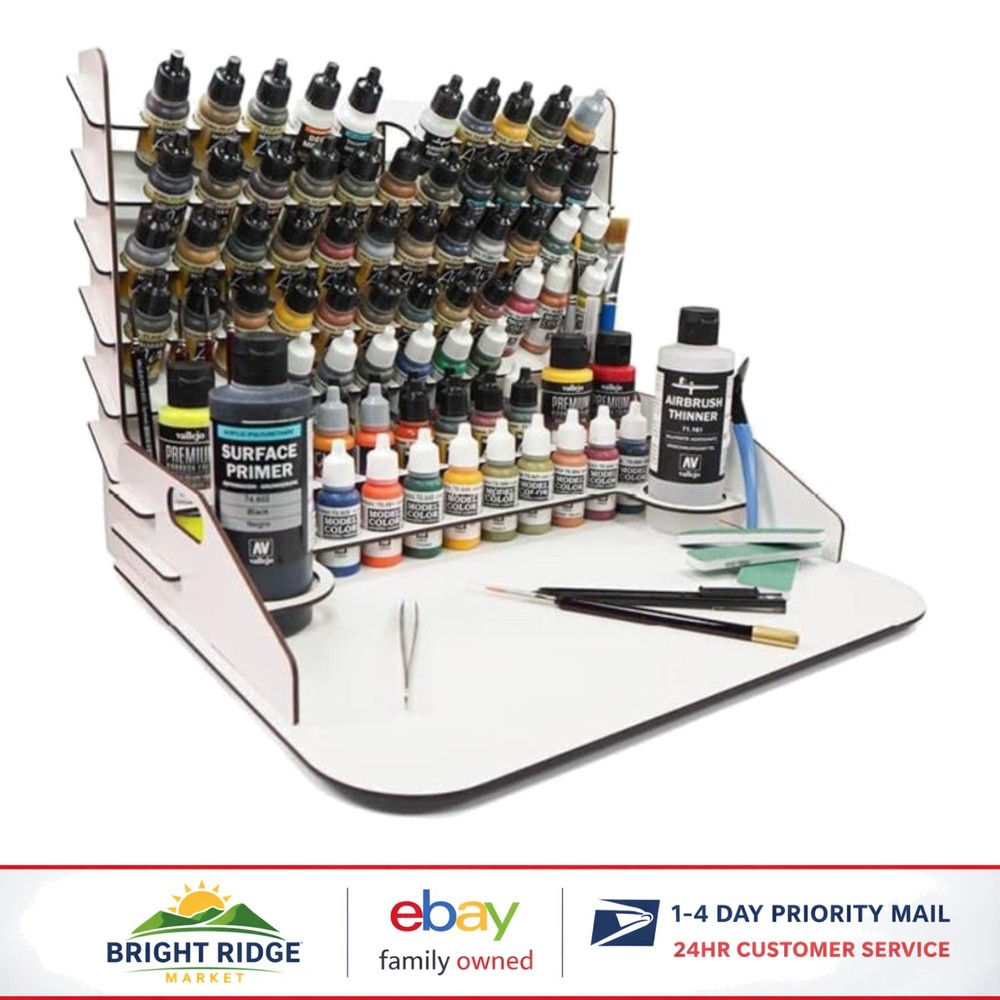 Compact Paint Display Work Station for Miniatures with Vertical Storage Solution