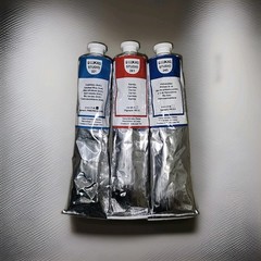 3 Pack LUKAS Studio Oil BLUE & RED- 261, 321, 345 200ml Tube Fine Artists Colour