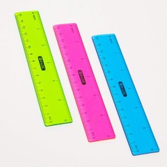 BAZIC Products Plastic Ruler 6″ (15cm), 1-Pack, Assorted Colors (3-count)