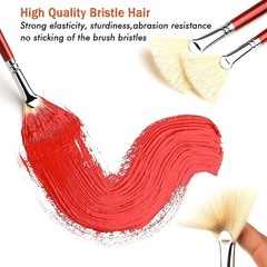 Fan Brush for Painting 7 Pieces Fan Brush Set with Hog Bristle Natural Hair