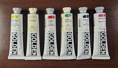 Golden Heavy Body Acrylics • 12 Different Paints • Mixing Set • New… Sealed