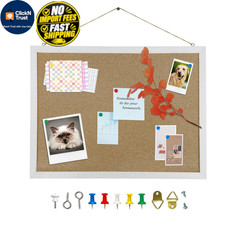 Cork Bulletin Board, 15.7 X 12 Inches Rectangle White x 12 inches,