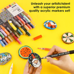 Acrylic Paint Pens Markers, 28 Colors, 0.7 Mm, Extra Fine Tip Drawing Markers, P