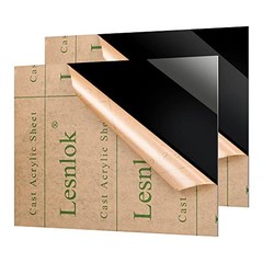2 Pack Black Acrylic Sheet 8 x 12 Inch 1/8 Thick Plexiglass DIY Craft Material