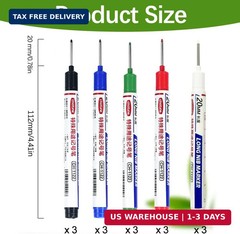 Long Head Deep Hole Marker Pens, 15PCS Long Nib Marker 20mm Quick Dry Waterproof