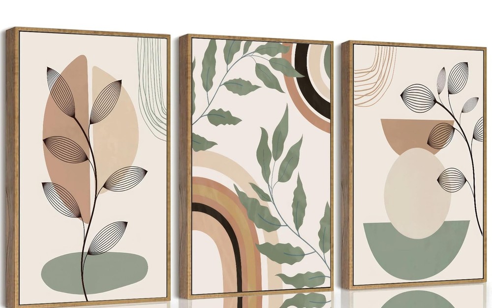3 pcs Boho Canvas Wall Art Green Sage Botanical Painting Wall Decor Pictures …