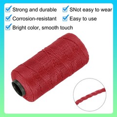 Nylon String 3 Strands Twisted Mason Line 1.5mm x 218 Yards, Watermelon Red