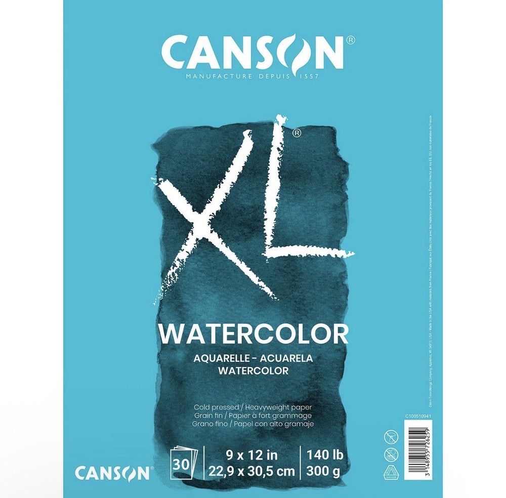 Canson 100510941 XL Series Watercolor Pad, 1 Pack, Multicolor