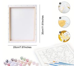 Paint by Numbers Kit for Adults – DIY Horse in Forest Stream Canvas Art 8x12in