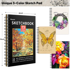 Ibayam 78-Pack Drawing Set Sketching Kit Art Supplies for Adult Kids, Christmas