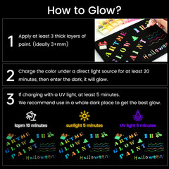 Glow in the Dark Paint, 18 Bright Colors 22Ml/0.75Oz Blacklight Paint Set, Neon