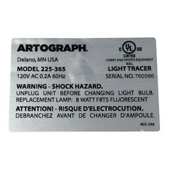 Light Tracer by Artograph Model 225-365 10″x 12″ Artistic Light Box Tested Works