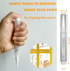 3 Pack 6Ml Refillable Touch up Paint Pens, Empty Paint Brush Pen for Walls, Smal