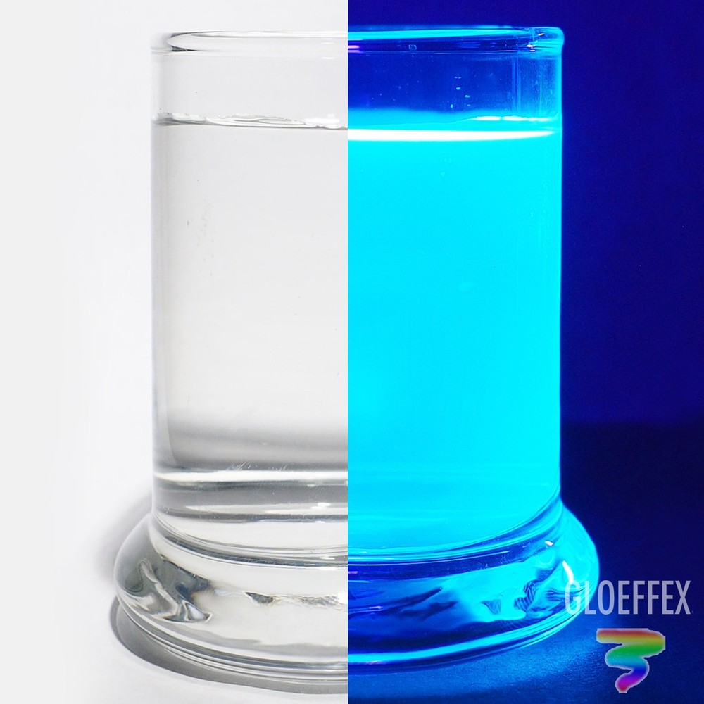 Invisible Blue UV Reactive Water Dye Intense Glows With Blacklight