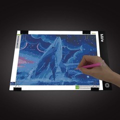 A4 LED Light Pad Diamond Art Tracing Light Box Board 3 Brightness 4 Fasten Clips