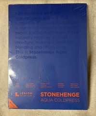 Stonehenge Aqua Block Coldpress Pad 10”X14”. 15 Sheets/Pkg-White 140lb Sealed