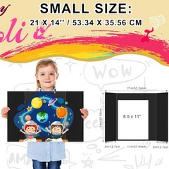3 Pack Black Tri Fold Presentation Board 21×14 Poster Display Science Fair