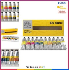 Acrylic Paint Set 10 Tubes 60ml Each Kit for Canvas Paper Wood Board