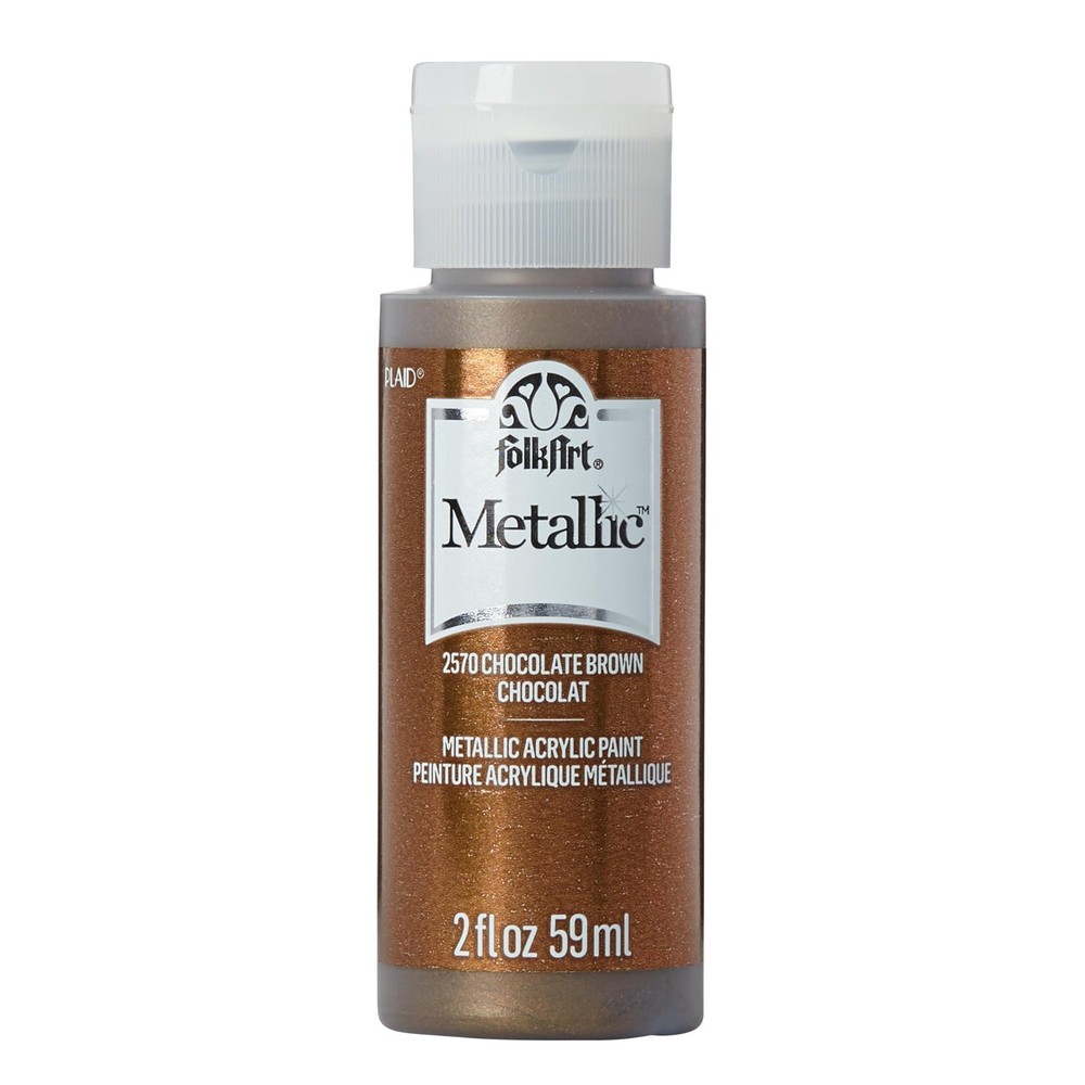FolkArt 2570 Metallic Paint, 2 fl oz, 2 Fl Oz (Pack of 1), Chocolate Brown