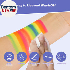 120G Large Capacity Face Painting Kit for Kids – 12 X 10G Non Toxic Water Activa