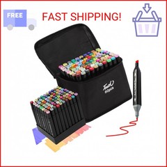 Hyrrt 80 Colors Dual Tips Alcohol Markers, Permanent Sketch Art Markers Pens Set
