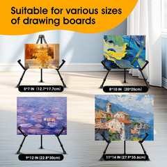 AROIC 3 Pack 14” Tabletop Easels, Black Steel Table Top Easels for Display, Adj