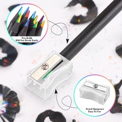 12 Pack 7-In-1 Rainbow Colored Pencils for Artists Students Sketching