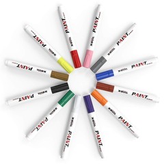 12Pcs Waterproof Permanent Paint Marker Pen For Car Tyre Tread Rubber Metal Pen