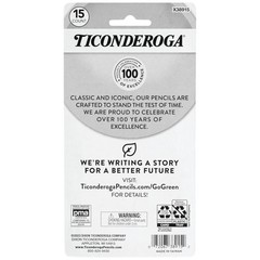 Ticonderoga Assorted Erasers, Pastel Colors, 15 Count