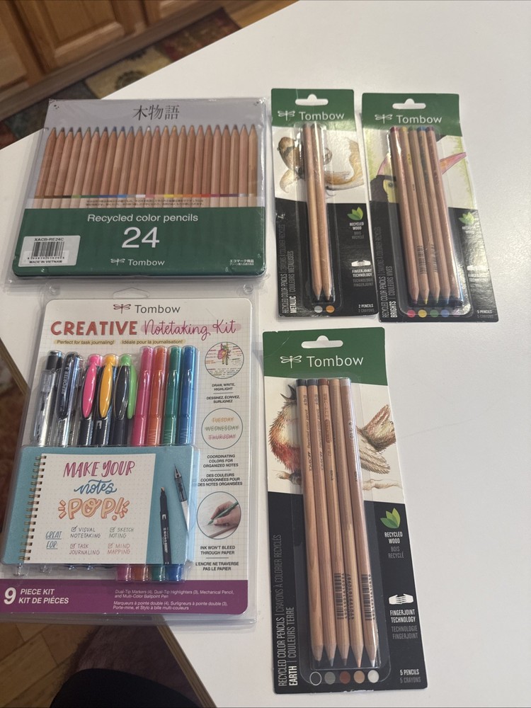 Tombow 24 Color Pencil Set Plus Lot Of Tombow Items Included