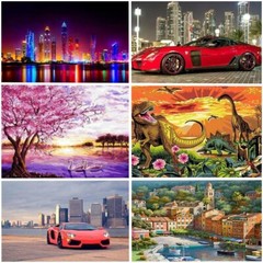 DIY Oil Painting Kit 40x50cm Paint by Numbers Canvas 300+ Designs for Adults