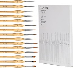 Miniature Paint Brushes, 15PCS Model Brushes Detail Paint Brush Set, Fine