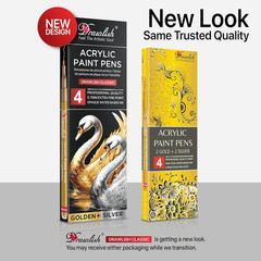 Acrylic Paint Pens – Permanent Markers 2 Gold Pens & 2 Silver Paint Marker Pen S
