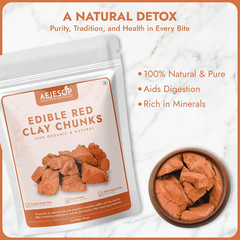 AEJESOP Red Clay, Edible Clay Chunks, Natural for Eating (Food), 3.5Oz(100G)