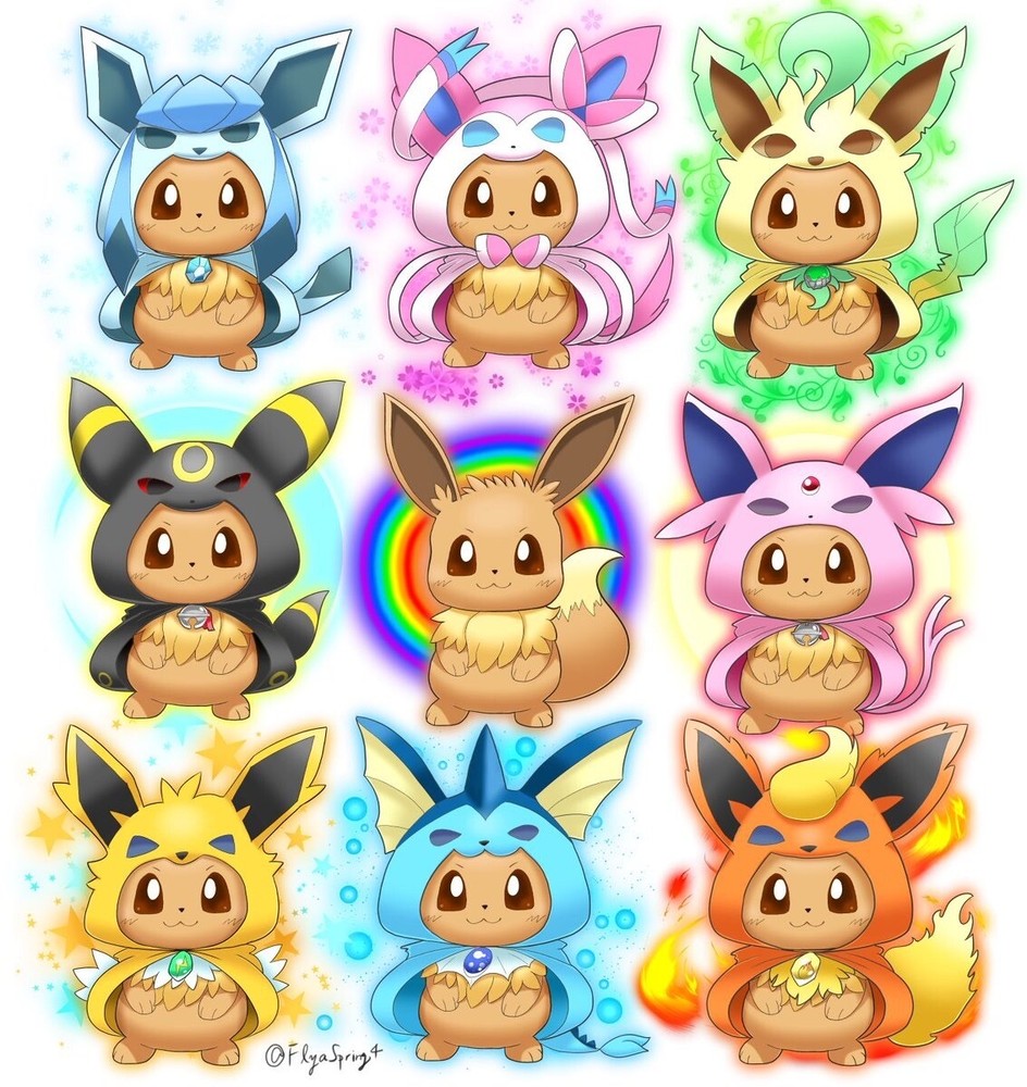 Eevee evolution 5D DIY Full Round Drill 30x40cm Diamond Painting