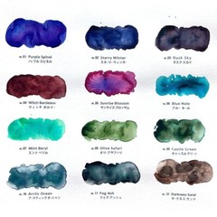 Kusakabe Harmonia Transparent Watercolor 10ml × 12color Set granulating art