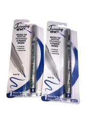 5 Micro Tip Brush Pen Blue Marker Archival Ink Calligraphy ( FREE SHIPPING NEW