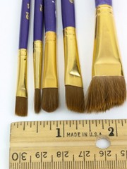 Loew-Cornell 322 Artist Brushes Lot of 5 + Royal Soft-Grip SG150 Shader Round