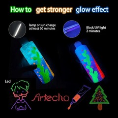 Glow in the Dark Paint – Set of 8 Colors, 20 ml / 0.7 oz Acrylic Paint for Decor