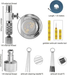 16 Pcs Airbrush Adapter Set Includes 12 Pcs Airbrush Adapter Kit Fitting Quic…