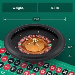 18″ ABS Roulette Wheel Set with 47.2 * 23.6” Double-Sided Roulette Tablecloth…