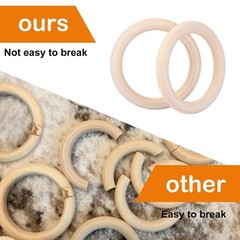 50 Pack 3.5 inch Unfinished Wooden Rings Natural, Wood Craft Rings for DIY Cr…