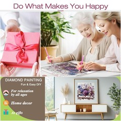 Flowers Diamond Art Painting Kits for Adults, Book 5D DIY Round Full Drill Gem A