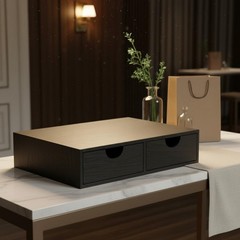Wooden Coffee Capsule Box Desktop Organization Double Drawer Capsule Holder